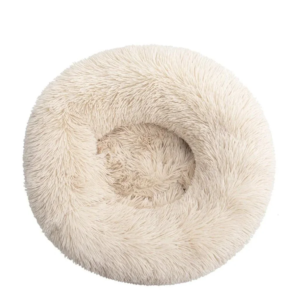 Fluffy Calming Cat Dog Donut Beige Bed 2XL New With Tags